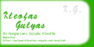 kleofas gulyas business card