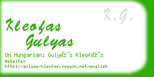 kleofas gulyas business card